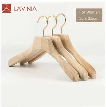 Wooden Hangers With Gold Hooks